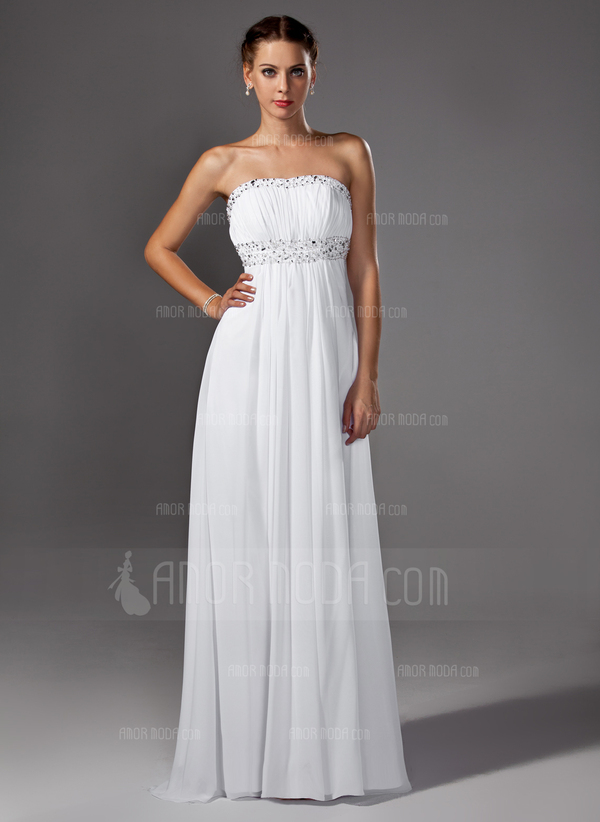 Keizer Sweetheart Korte Sleep Chiffon Avondjurk met Roes Beading Pailletten (017004374)