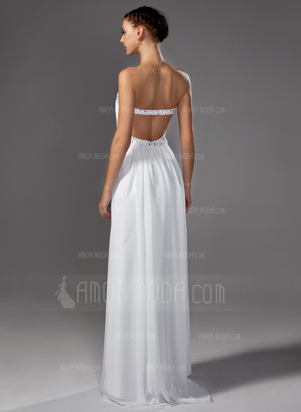 Keizer Sweetheart Korte Sleep Chiffon Avondjurk met Roes Beading Pailletten (017004374)