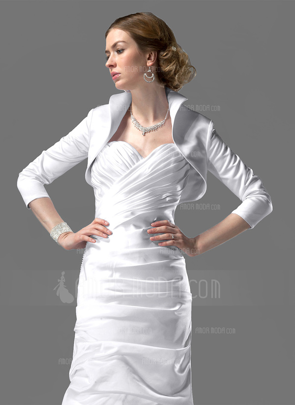 Coupe droite Cœur Traine courte Satin Robe de Mariée avec Ondulé (002001182)