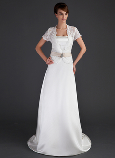 Robe de Mariée Coupe droite Cœur Traine courte Satin Robe de Mariée avec Echarpes (002004549) Robe de Mariée Coupe droite Cœur Traine courte Satin Robe de Mariée avec Echarpes (002004549)