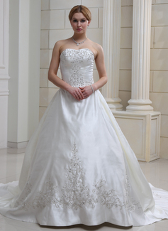 Robe de Mariée bal Cœur Traîne Cathedral Satin Robe de Mariée avec Broderie Ondulé Perlé (002004481) Robe de Mariée bal Cœur Traîne Cathedral Satin Robe de Mariée avec Broderie Ondulé Perlé (002004481)