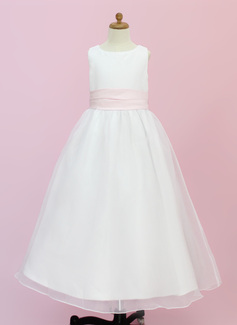 Flower Girl Dresses A-Line/Princess Scoop Neck Ankle-Length Organza Satin Flower Girl Dress With Sash Flower(s) (010004442) Flower Girl Dresses A-Line/Princess Scoop Neck Ankle-Length Organza Satin Flower Girl Dress With Sash Flower(s) (010004442)