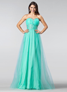 Robe de Bal de Promo Ligne-A/Princesse Cœur Longeur au sol Tulle Robe de Bal de Promo avec Ondulé Brodé (018005219) Robe de Bal de Promo Ligne-A/Princesse Cœur Longeur au sol Tulle Robe de Bal de Promo avec Ondulé Brodé (018005219)