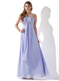 Cheap Prom Dresses Empire V-neck Floor-Length Chiffon Prom Dress With Ruffle Beading (018013784)