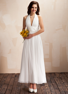 Robe de Mariée Ligne-A/Princesse Bretelles autour du cou Longueur cheville Mousseline Charmeuse Robe de Mariée avec Ondulé Echarpes (002012645) Robe de Mariée Ligne-A/Princesse Bretelles autour du cou Longueur cheville Mousseline Charmeuse Robe de Mariée avec Ondulé Echarpes (002012645)