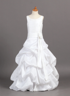 Flower Girl Dresses A-Line/Princess Scoop Neck Floor-Length Taffeta Flower Girl Dress With Ruffle Sash Beading (010004121) Flower Girl Dresses A-Line/Princess Scoop Neck Floor-Length Taffeta Flower Girl Dress With Ruffle Sash Beading (010004121)
