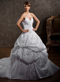 Robe de Mariée bal Cœur Traine courte Taffetas Robe de Mariée avec Ondulé Dentelle Perlé (002000473) Robe de Mariée bal Cœur Traine courte Taffetas Robe de Mariée avec Ondulé Dentelle Perlé (002000473)