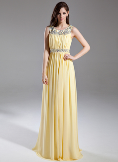 Robe de Bal de Promo Ligne-A/Princesse Col rond Longeur au sol Mousseline Robe de Bal de Promo avec Ondulé Brodé (018015631) Robe de Bal de Promo Ligne-A/Princesse Col rond Longeur au sol Mousseline Robe de Bal de Promo avec Ondulé Brodé (018015631)