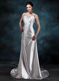 Robe de Mariée Coupe droite Cœur Traîne Watteau Charmeuse Robe de Mariée avec Ondulé Perlé (002011778) Robe de Mariée Coupe droite Cœur Traîne Watteau Charmeuse Robe de Mariée avec Ondulé Perlé (002011778)