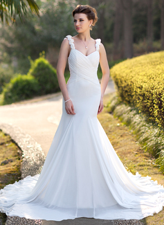 Robe de Mariée Sirene Cœur Traîne Chapelle Mousseline Robe de Mariée avec Ondulé Perlé (002012746) Robe de Mariée Sirene Cœur Traîne Chapelle Mousseline Robe de Mariée avec Ondulé Perlé (002012746)