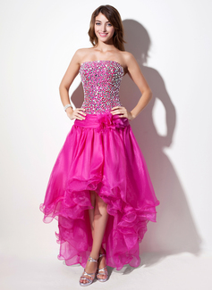 Robe de Bal de Promo Ligne-A/Princesse Sans bretelles Assymetrique Organza Robe de Bal de Promo avec Brodé (018022556) Robe de Bal de Promo Ligne-A/Princesse Sans bretelles Assymetrique Organza Robe de Bal de Promo avec Brodé (018022556)