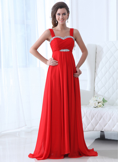 Avondjurken Keizer Sweetheart Korte Sleep Chiffon Avondjurk met Roes Kraal (017017358)
