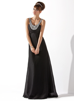 Aftenkjoler Empire Rund-halsudskæring Gulvlang Chiffon Aftenkjole med Flæsekanter Perlebesat (017013792) Aftenkjoler Empire Rund-halsudskæring Gulvlang Chiffon Aftenkjole med Flæsekanter Perlebesat (017013792)