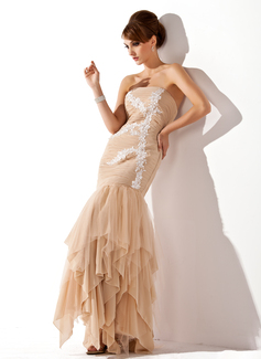 Robe de Bal de Promo Sirene Cœur Longeur au sol Mousseline Tulle Robe de Bal de Promo avec Ondulé Appliques (018004825) Robe de Bal de Promo Sirene Cœur Longeur au sol Mousseline Tulle Robe de Bal de Promo avec Ondulé Appliques (018004825)