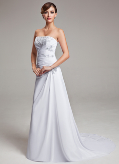 Robe de Mariée Ligne-A/Princesse Sans bretelles Traine courte Mousseline Robe de Mariée avec Ondulé Dentelle (002004166) Robe de Mariée Ligne-A/Princesse Sans bretelles Traine courte Mousseline Robe de Mariée avec Ondulé Dentelle (002004166)
