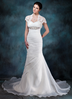 Robe de Mariée Sirene Cœur Traîne Chapelle Organza Robe de Mariée avec Ondulé Perlé (002004773) Robe de Mariée Sirene Cœur Traîne Chapelle Organza Robe de Mariée avec Ondulé Perlé (002004773)