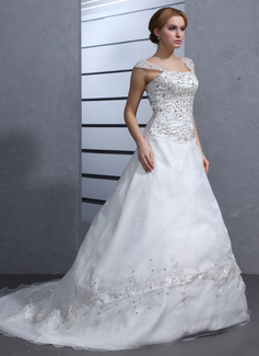 Robe de Mariée bal Cœur Traine courte Organza Satin Robe de Mariée avec Broderie Perlé (002000545) Robe de Mariée bal Cœur Traine courte Organza Satin Robe de Mariée avec Broderie Perlé (002000545)