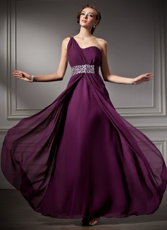 Robe de Bal de Promo Ligne-A/Princesse Une epaule Longeur au sol Mousseline Robe de Bal de Promo avec Ondulé Brodé (018004882) Robe de Bal de Promo Ligne-A/Princesse Une epaule Longeur au sol Mousseline Robe de Bal de Promo avec Ondulé Brodé (018004882)
