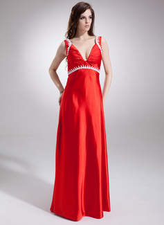 Robe de Bal de Promo Empire Col V Longeur au sol Charmeuse Robe de Bal de Promo avec Ondulé Brodé (018002749) Robe de Bal de Promo Empire Col V Longeur au sol Charmeuse Robe de Bal de Promo avec Ondulé Brodé (018002749)