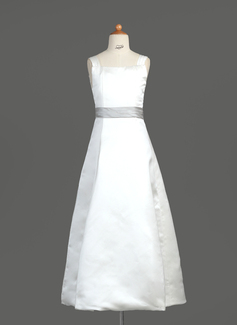 Flower Girl Dresses A-Line/Princess Square Neckline Floor-Length Satin Flower Girl Dress With Sash (010002183) Flower Girl Dresses A-Line/Princess Square Neckline Floor-Length Satin Flower Girl Dress With Sash (010002183)