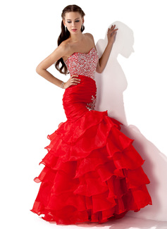 Robe de Bal de Promo Sirene Cœur Longeur au sol Organza Satin Robe de Bal de Promo avec Ondulé Brodé Pailleté (018005174) Robe de Bal de Promo Sirene Cœur Longeur au sol Organza Satin Robe de Bal de Promo avec Ondulé Brodé Pailleté (018005174)