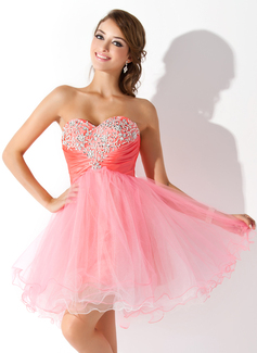 Cheap Homecoming Dresses Empire Sweetheart Knee-Length Taffeta Tulle Homecoming Dress With Ruffle Beading Sequins (022008959) Cheap Homecoming Dresses Empire Sweetheart Knee-Length Taffeta Tulle Homecoming Dress With Ruffle Beading Sequins (022008959)