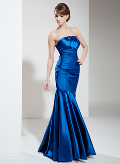 Avondjurken Zeemeermin Scallop Neck Vloerlengte Satijnzijde Avondjurken met Roes (017002646) Avondjurken Zeemeermin Scallop Neck Vloerlengte Satijnzijde Avondjurken met Roes (017002646)