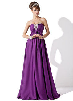 Avondjurken Keizer Sweetheart Vloerlengte Chiffon Avondjurken met Roes Kraal (017013795)