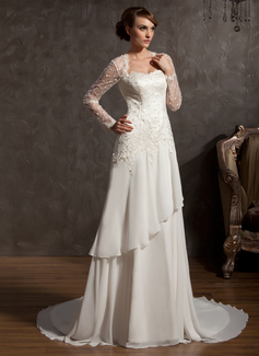 Robe de Mariée Ligne-A/Princesse Cœur Traîne Chapelle Mousseline Satin Tulle Robe de Mariée avec Dentelle (002014901) Robe de Mariée Ligne-A/Princesse Cœur Traîne Chapelle Mousseline Satin Tulle Robe de Mariée avec Dentelle (002014901)