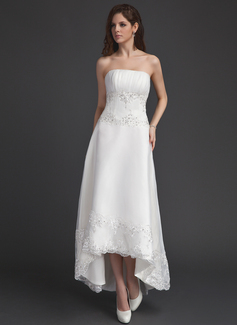 Robe de Mariée Ligne-A/Princesse Sans bretelles Assymetrique Satin Tulle Robe de Mariée avec Ondulé Dentelle Perlé Sequins (002011491) Robe de Mariée Ligne-A/Princesse Sans bretelles Assymetrique Satin Tulle Robe de Mariée avec Ondulé Dentelle Perlé Sequins (002011491)