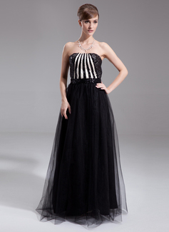 Robe de Bal de Promo Ligne-A/Princesse Sans bretelles Longeur au sol Tulle Pailleté Robe de Bal de Promo avec Brodé (018020934) Robe de Bal de Promo Ligne-A/Princesse Sans bretelles Longeur au sol Tulle Pailleté Robe de Bal de Promo avec Brodé (018020934)