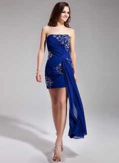 Robe de Bal de Promo Gaine Sans bretelles Court/Mini mousseline de soie Robe de Bal de Promo avec Ondulé Perles Sequins (018019193) Robe de Bal de Promo Gaine Sans bretelles Court/Mini mousseline de soie Robe de Bal de Promo avec Ondulé Perles Sequins (018019193)