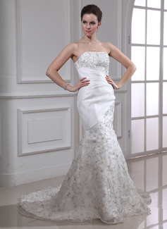 Robe de Mariée Sirene Sans bretelles Traine longue Organza Satin Robe de Mariée avec Broderie Perlé Sequins (002000338) Robe de Mariée Sirene Sans bretelles Traine longue Organza Satin Robe de Mariée avec Broderie Perlé Sequins (002000338)