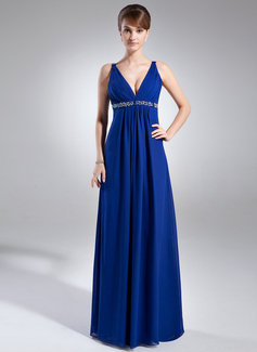 Robe de Bal de Promo Empire Col V Longeur au sol Mousseline Robe de Bal de Promo avec Ondulé Brodé Pailleté (018002477) Robe de Bal de Promo Empire Col V Longeur au sol Mousseline Robe de Bal de Promo avec Ondulé Brodé Pailleté (018002477)