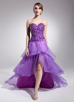 Robe de Bal de Promo Ligne-A/Princesse Cœur Assymetrique Organza Charmeuse Robe de Bal de Promo avec Brodé (018014511) Robe de Bal de Promo Ligne-A/Princesse Cœur Assymetrique Organza Charmeuse Robe de Bal de Promo avec Brodé (018014511)