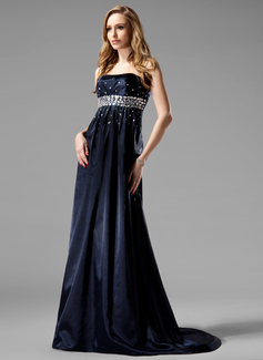 Avondjurken Keizer Strapless Korte Sleep Satijnzijde Avondjurk met Kraal (017004366) Avondjurken Keizer Strapless Korte Sleep Satijnzijde Avondjurk met Kraal (017004366)