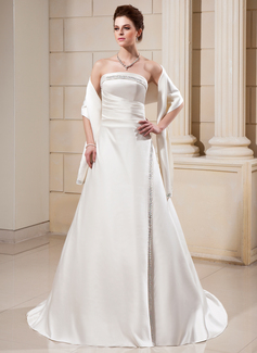 Robe de Mariée Ligne-A/Princesse Sans bretelles Traine courte Satin Robe de Mariée avec Ondulé Perlé (002000560) Robe de Mariée Ligne-A/Princesse Sans bretelles Traine courte Satin Robe de Mariée avec Ondulé Perlé (002000560)