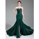 Zeemeermin Sweetheart Lange Sleep Chiffon Avondjurk met Roes Kant Beading Pailletten (017019743) Zeemeermin Sweetheart Lange Sleep Chiffon Avondjurk met Roes Kant Beading Pailletten (017019743)