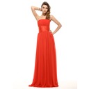 Keizer Strapless Vloerlengte Chiffon Satijnzijde Vakantie Jurk met Roes (020016066)