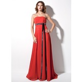 Keizer Strapless Lange Sleep Chiffon Satijnzijde Avondjurk met Sash (017017380)