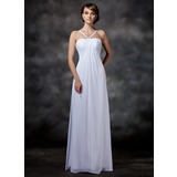 Empire Cœur Longeur au sol Mousseline Robe de Mariée avec Ondulé (002011558)