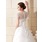 Ligne-A/Princesse Encolure carrée Longeur au sol Satin Tulle Robe de Mariée avec Broderie Ondulé Perlé Sequins (002012175)
