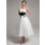 Ligne-A/Princesse Sans bretelles Longueur cheville Satin Tulle Robe de Mariée avec Dentelle Echarpes (002011609)