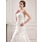 Sirene Col rond Traine courte Satin Tulle Robe de Mariée avec Dentelle (002019530)