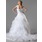 bal Col V Traîne Chapelle Organza Satin Robe de Mariée avec Ondulé lacet Perlé Sequins (002004781)