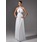 Empire Col rond Traine longue mousseline de soie Robe de Bal de Promo avec Ondulé Brodé (018002320)