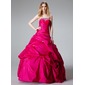 bal Sans bretelles Longeur au sol Taffetas Robe de Quinceanera avec Ondulé Brodé (021002893)
