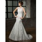 Sirene Col V Traine courte Satin Tulle Robe de Mariée avec lacet Perlé (002011589) Sirene Col V Traine courte Satin Tulle Robe de Mariée avec lacet Perlé (002011589)