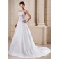 Ligne-A/Princesse Traine courte Satin Robe de Mariée avec Broderie Perlé (002006372) Ligne-A/Princesse Traine courte Satin Robe de Mariée avec Broderie Perlé (002006372)
