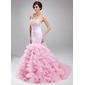 Sirene Col rond Traine courte Organza Satin Robe de Bal de Promo avec Brodé (018018798) Sirene Col rond Traine courte Organza Satin Robe de Bal de Promo avec Brodé (018018798)